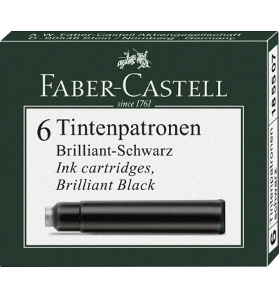 Faber-Castell Tintenpatronen Brilliant-Schwarz 6er