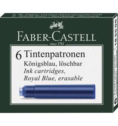 Faber-Castell Tintenpatronen Königsblau 6er, löschbar
