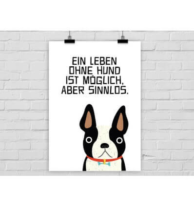 Prints Eisenherz Kunstdruck Leben ohne Hund