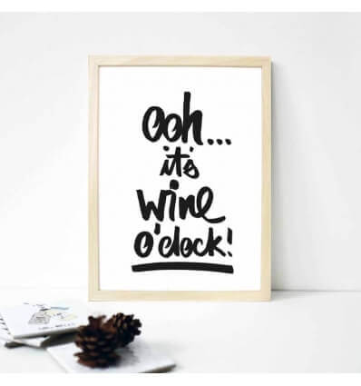 FORMART Zeit für Schönes! Kunstdruck A4 wine o clock