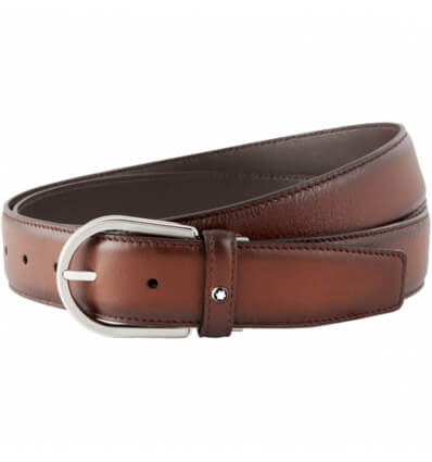 MONTBLANC Leather-Belt Horseshoe Brown 30mm