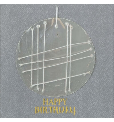 räder Capiz Stickkarte Happy Birth- day 14x14cm