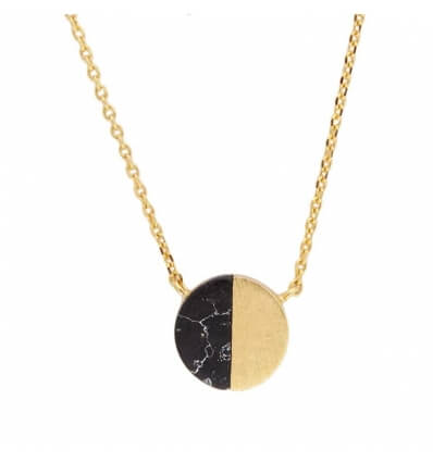 alltheluckintheworld Galxy necklace Moon-Gold schwarz C