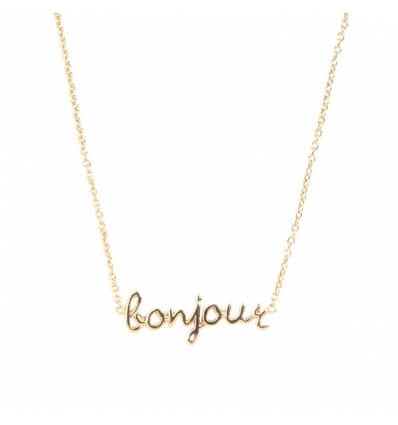alltheluckintheworld Urban necklace Bonjour-Gold