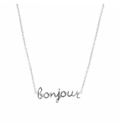 alltheluckintheworld Urban necklace Bonjour-Silber