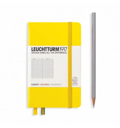 Leuchtturm Notizbuch Zitrone, Pocket A6, kariert