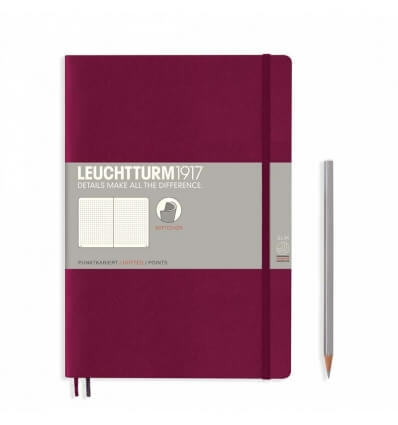 Leuchtturm Notizbuch Port Red, Softcover, Composition B5, dotted