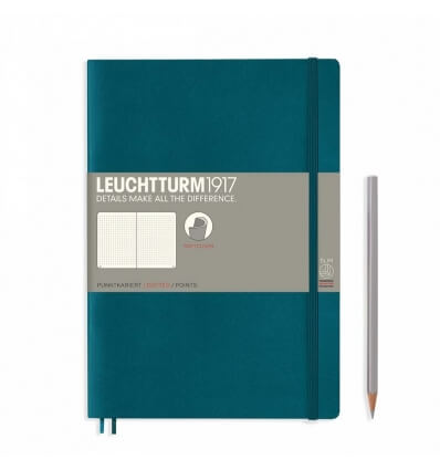 Leuchtturm Notizbuch Pacific Green, Softcover, Composition B5, dotted