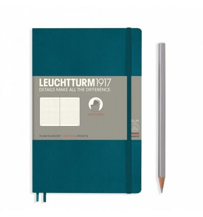 Leuchtturm Notizbuch Softcover Pacific Green, Paperback (B6+), dotted