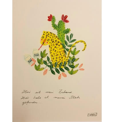 Atelier Blechbüchse Kunstdruck Leopard Zuhause