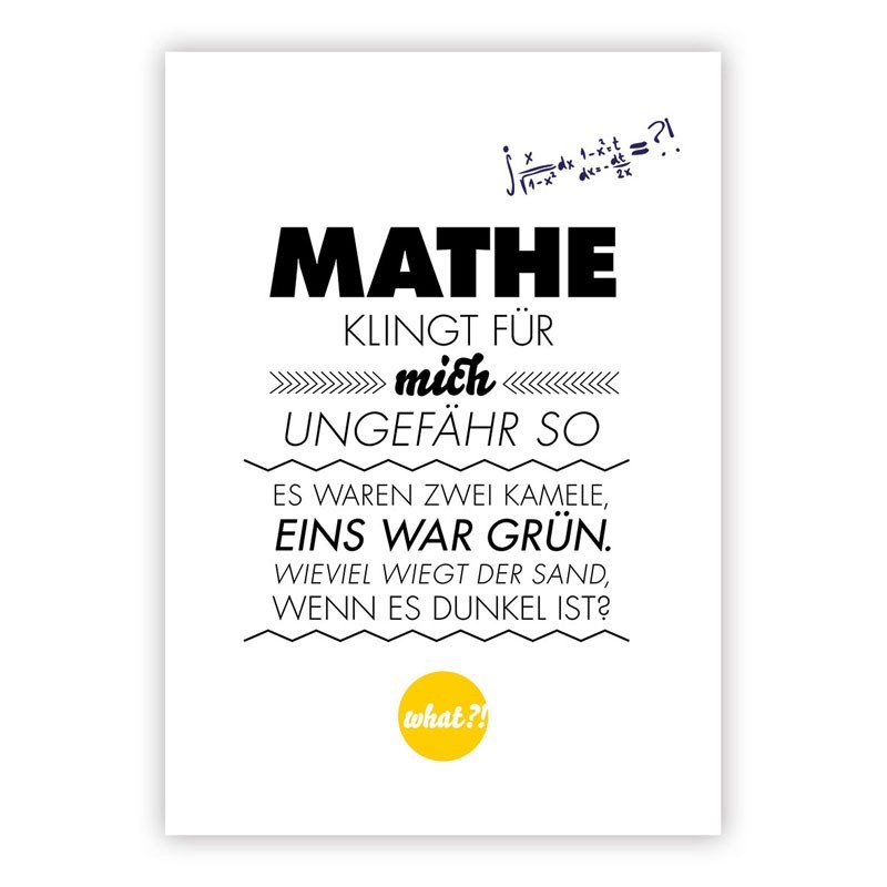 ppd FORMART Zeit für Schönes! Postkarte Mathe