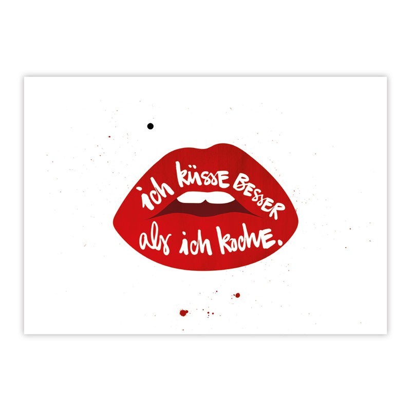 ppd FORMART Zeit für Schönes! Postkarte Ich küsse besser