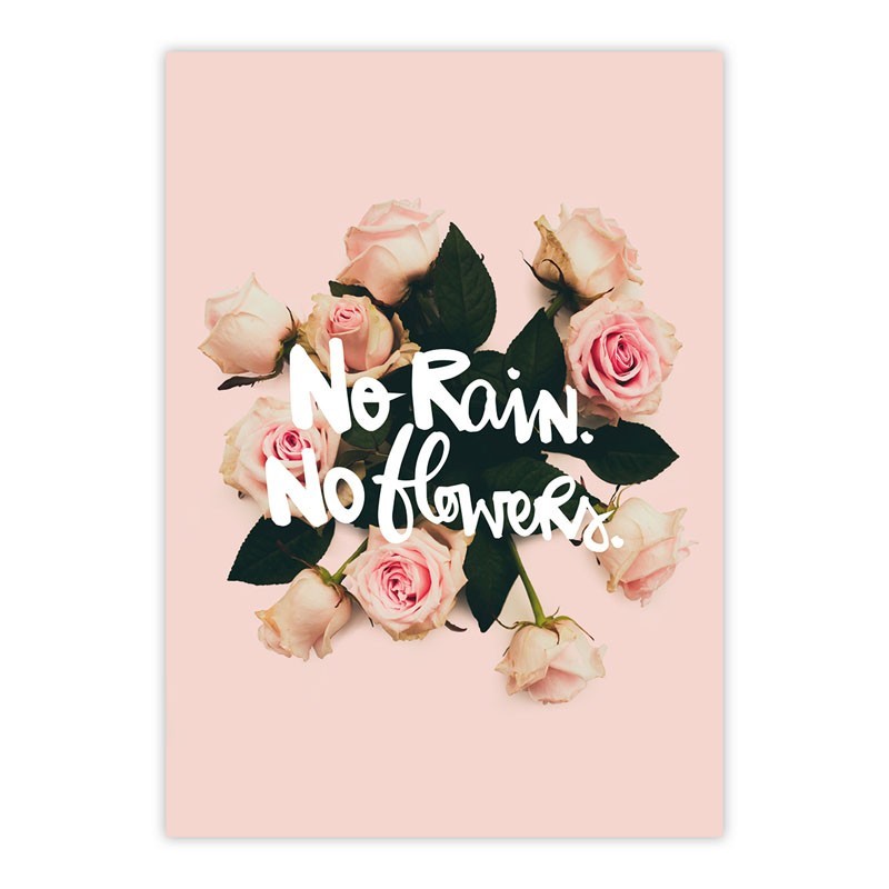ppd FORMART Zeit für Schönes! Postkarte no rain no flowers