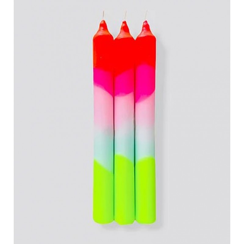 Pink Stories 3 Kerzen Dip Dye Neon Lollipop Trees