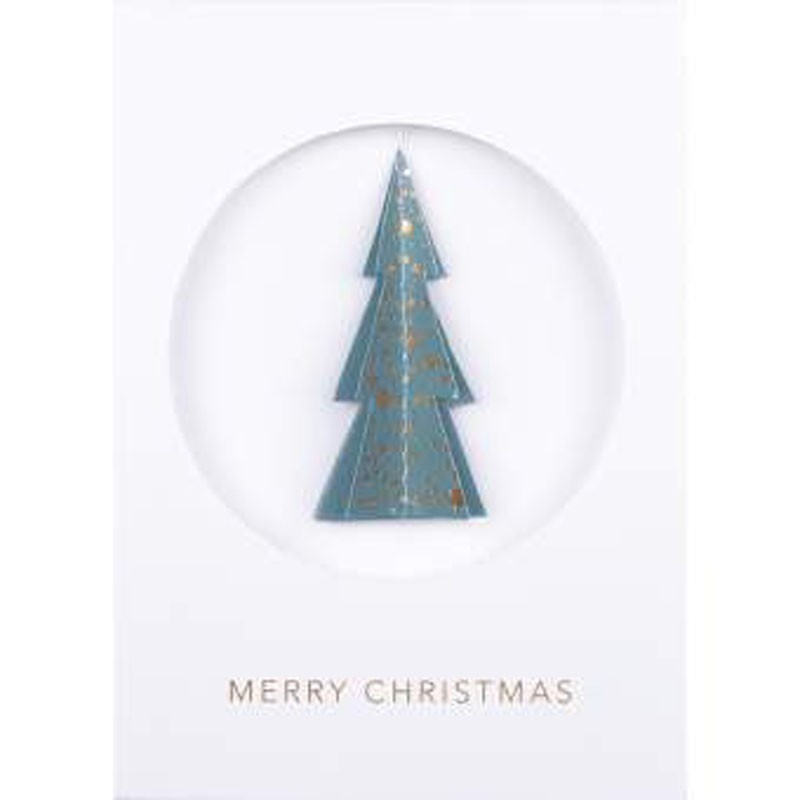 räder Winterbotschaftskarte Merry christmas, grauer Tannenbaum