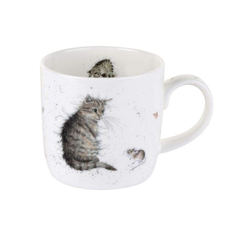 ROYAL WORCESTER Cat and Mouse Mug