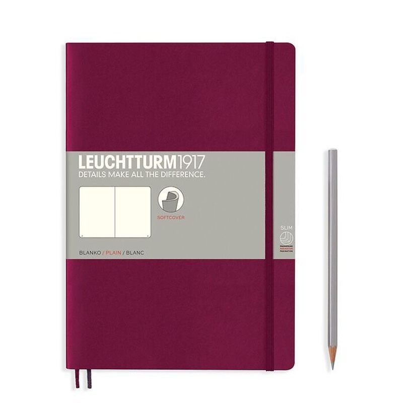 Leuchtturm Port Red, Softcover, Composition (B5), blanko