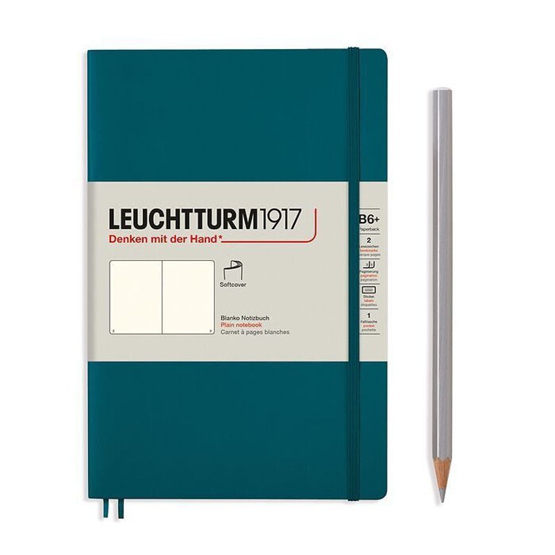 Leuchtturm Notizbuch Softcover Pacific, Paperback (B6+), blanco