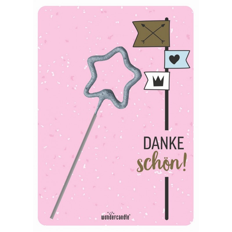 wondercandle Dankeschön rosa Mini Wondercard