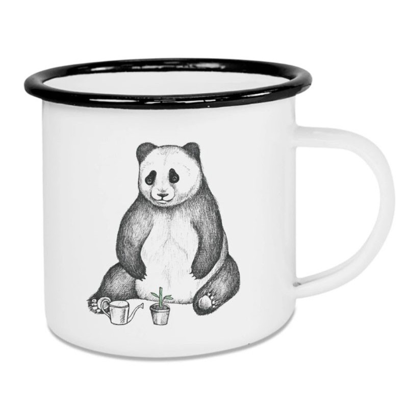 LIGARTI Emaille-Becher Panda