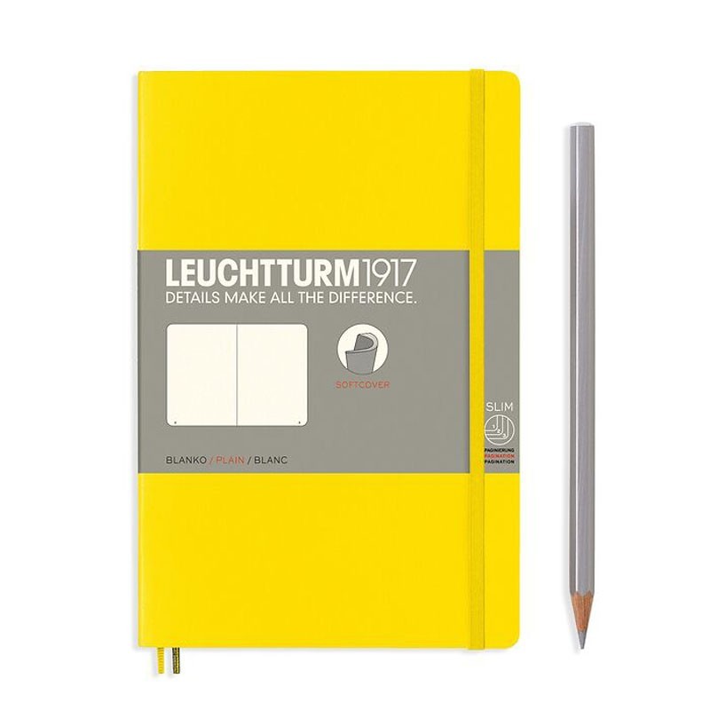 Leuchtturm Notizbuch Softcover Lemon, Paperback (B6+), blanko
