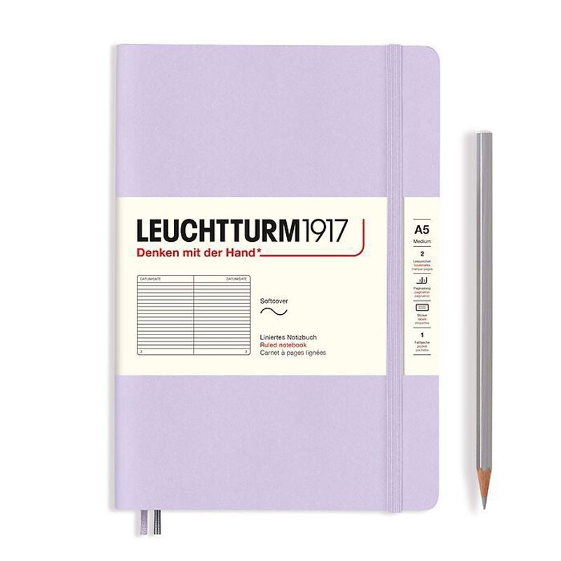 Leuchtturm Notizbuch Softcover Lilac, Medium A5, liniert