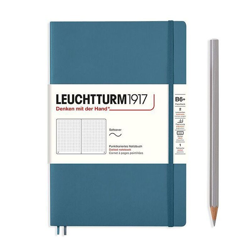 Leuchtturm Notizbuch Softcover Stone Blue, Paperback (B6+), dotted