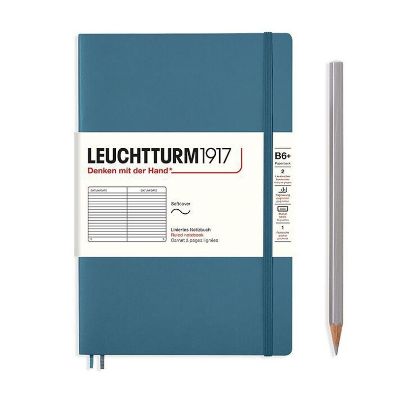 Leuchtturm Notizbuch Softcover Stone Blue, Paperback (B6+), liniert