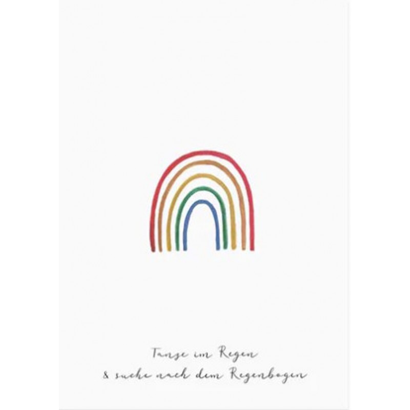 Eulenschnitt Glückwunschkarte Regenbogen