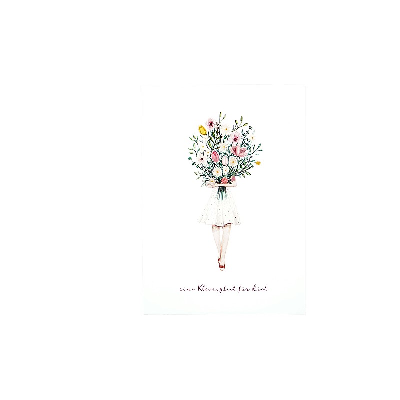 Eulenschnitt Postkarte Blumenmädchen