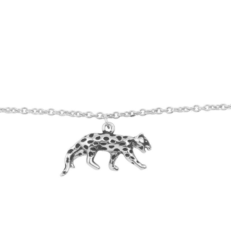 alltheluckintheworld Souvenir bracelet Leopard - Silber
