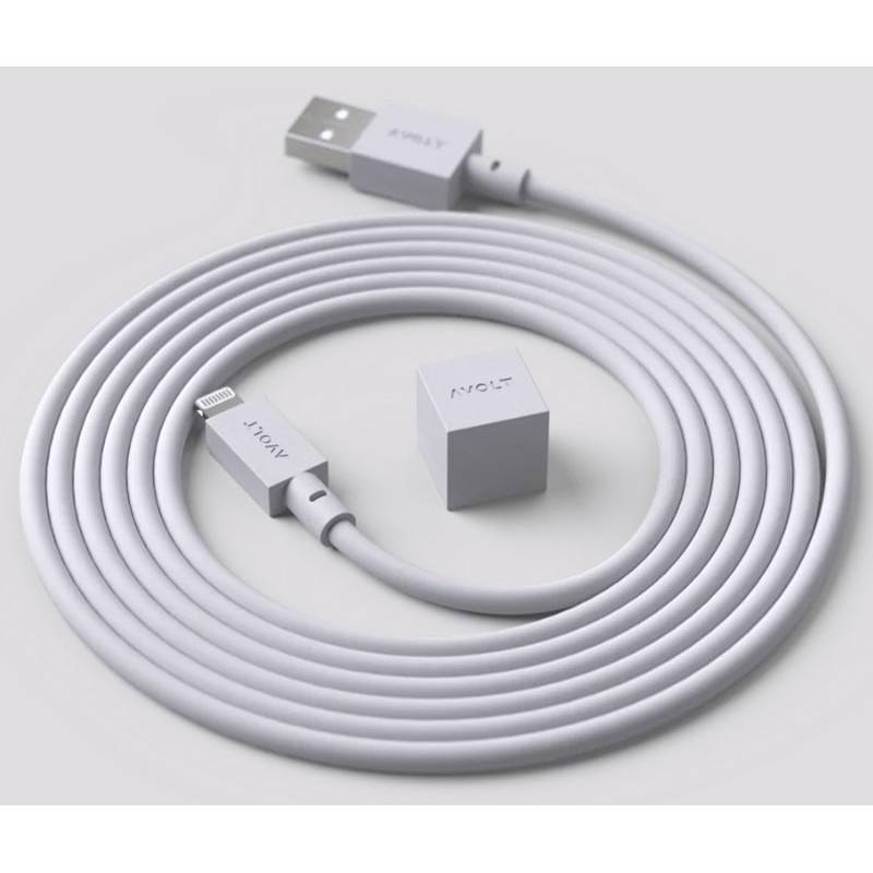 AVOLT Cable 1 Gotland Grey USB A to Lighning