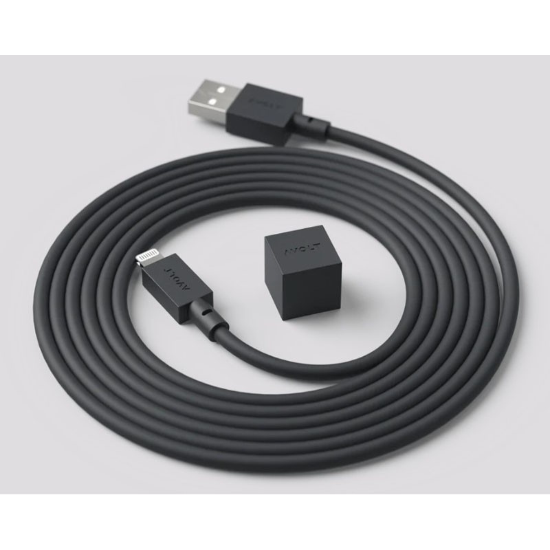 AVOLT Cable 1 Stockholm Black USB A to Lighning